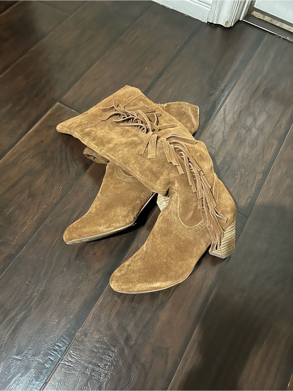 EUC Once Urban Outfitters Brown Suede Fringe Ankle Boots